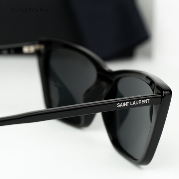 Saint Laurent Women Sunglasses Black Cat Eye SL737 MICA THIN 001 BRAND NEW - Picture 8 of 14